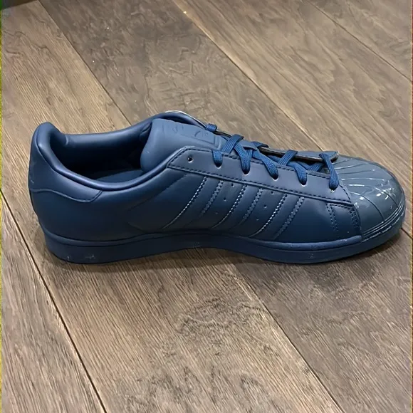 Adidas Superstar Glossy Toe leather shoes sneakers new blue S76723 Women’s Sizes