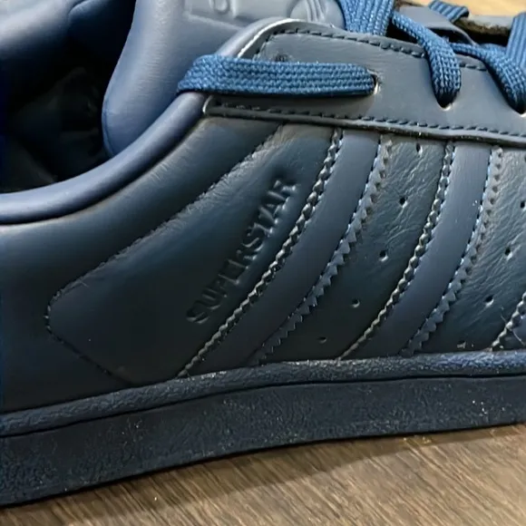 Adidas Superstar Glossy Toe leather shoes sneakers new blue S76723 Women’s Sizes