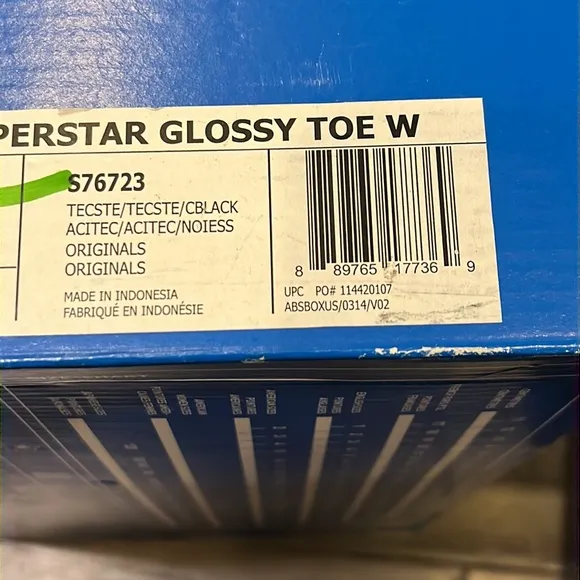 Adidas Superstar Glossy Toe leather shoes sneakers new blue S76723 Women’s Sizes