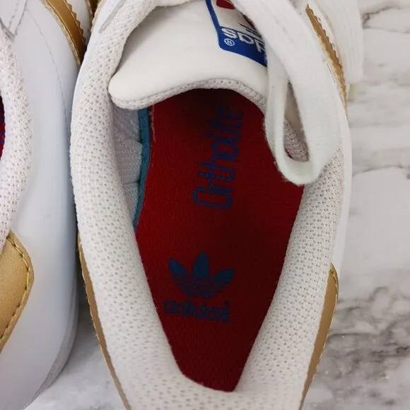 ADIDAS SUPERSTAR shoes Sneakers white/gold women's size 5.5