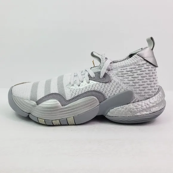 Adidas Trae Young 2 Mens Size 10 Grey Silver Basketball Sneaker Shoes HQ0997
