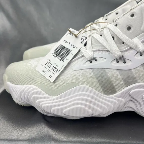 Adidas Trae Young 3 Men's 11.5 Basketball Shoes Sneakers White Gray IF2102 Party