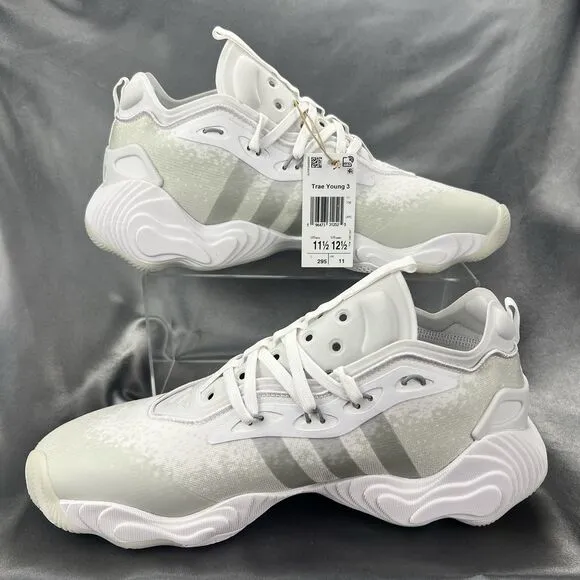 Adidas Trae Young 3 Men's 11.5 Basketball Shoes Sneakers White Gray IF2102 Party
