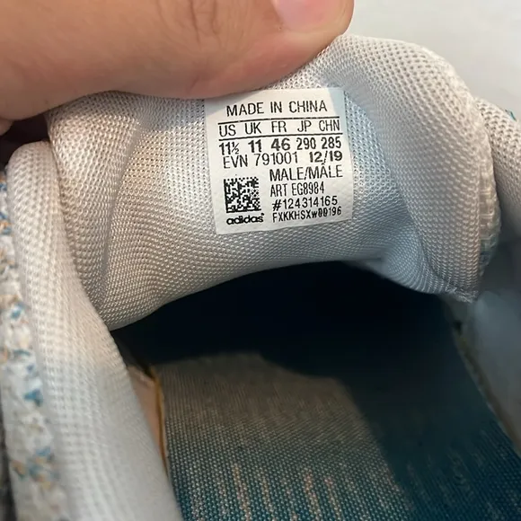 Adidas White and Blue Codechaos Primeblue Golf Shoes