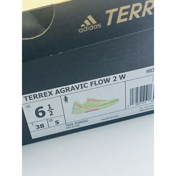 Adidas Women’s Terrex Agravic Flow 2 Trail Running Shoes Pulse Lime Turbo Sz 6.5
