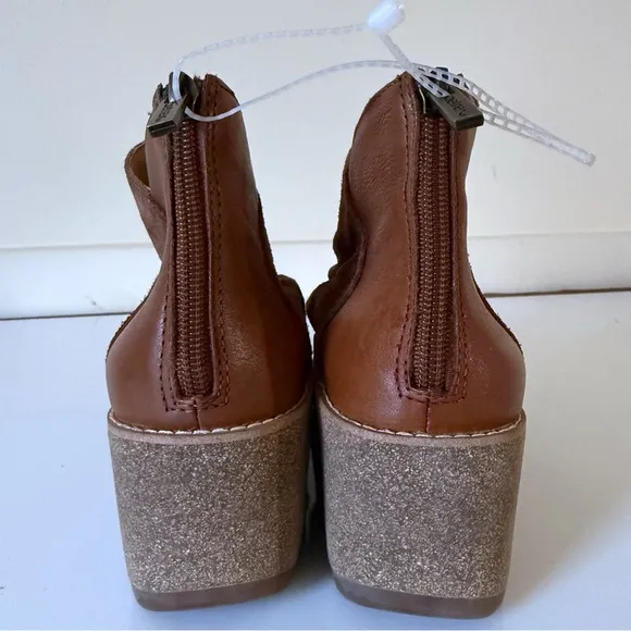 Aetrex Kara Ankle Wedge Boot Suede Leather Booties  | 40 EU (9-9.5  Brown New