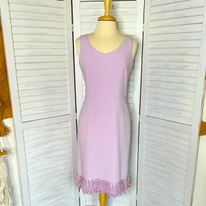 ALBERT NIPON l Lilac Sleeveless Dress Beaded Hem Size 6