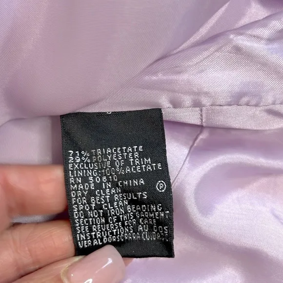 ALBERT NIPON l Lilac Sleeveless Dress Beaded Hem Size 6