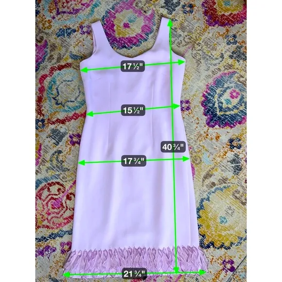 ALBERT NIPON l Lilac Sleeveless Dress Beaded Hem Size 6