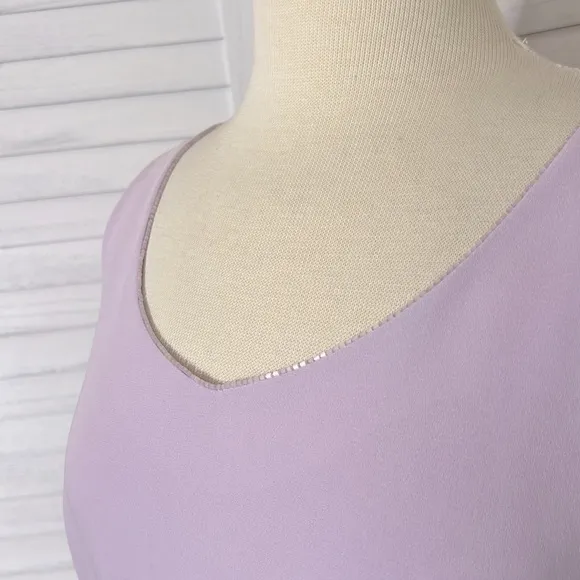 ALBERT NIPON l Lilac Sleeveless Dress Beaded Hem Size 6