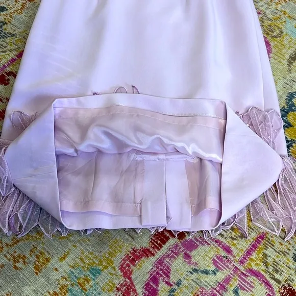 ALBERT NIPON l Lilac Sleeveless Dress Beaded Hem Size 6