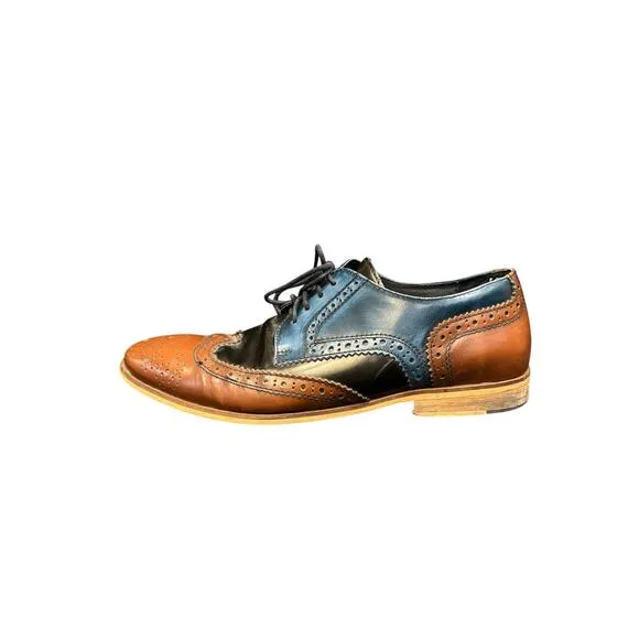 Aldo men’s wingtip brogue oxford color block leather shoes size 9.5, EU 43
