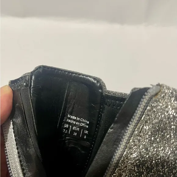 Aldo silver sparkles boots glitter swifty style night out disco women’s 7.5