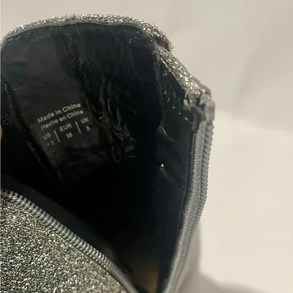 Aldo silver sparkles boots glitter swifty style night out disco women’s 7.5