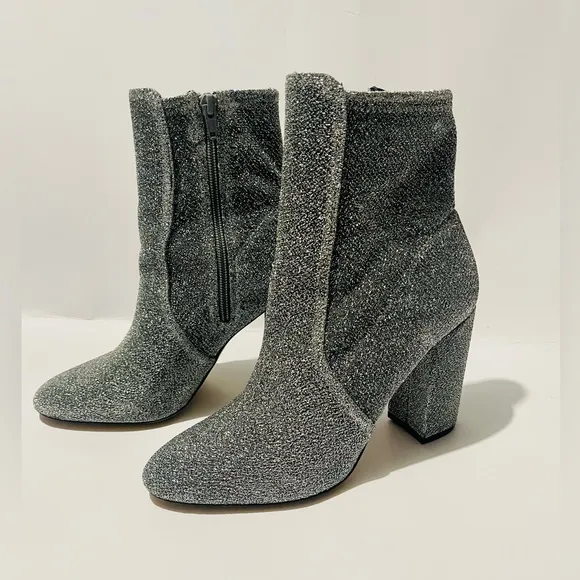 Aldo silver sparkles boots glitter swifty style night out disco women’s 7.5