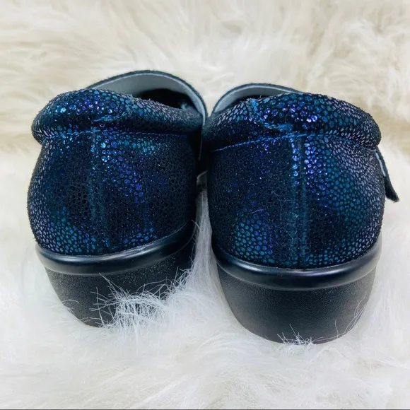 ALEGRIA PGLITE LAURYN SHOES BLUE METALLIC SUEDE.