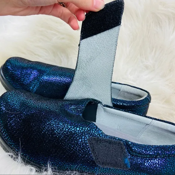 ALEGRIA PGLITE LAURYN SHOES BLUE METALLIC SUEDE.