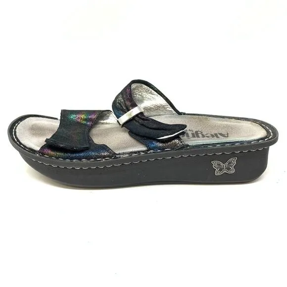 Alegria Women's Size 38 US 8-8.5 Karmen Blue Rainbow Comfort Sandals