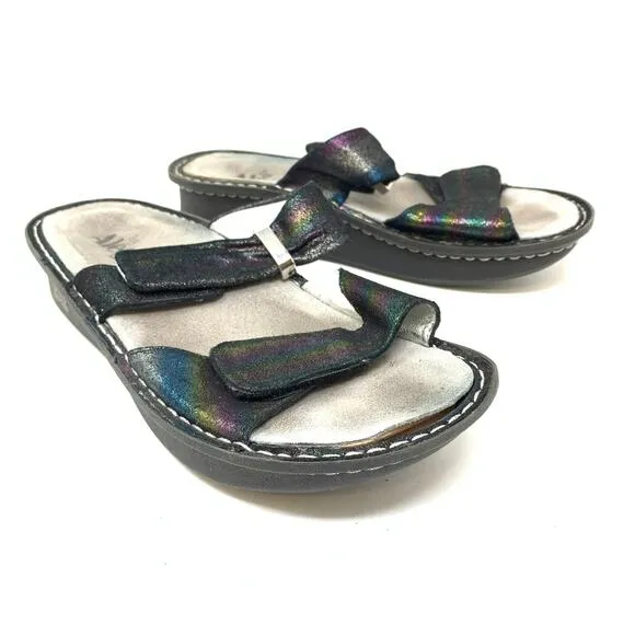 Alegria Women's Size 38 US 8-8.5 Karmen Blue Rainbow Comfort Sandals
