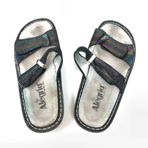 Alegria Women's Size 38 US 8-8.5 Karmen Blue Rainbow Comfort Sandals