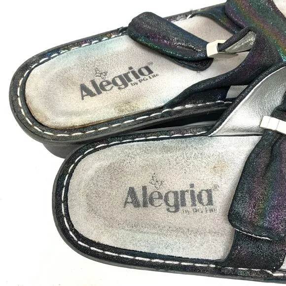 Alegria Women's Size 38 US 8-8.5 Karmen Blue Rainbow Comfort Sandals
