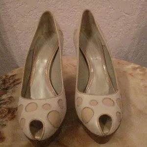 Alexander McQueen Leather Peep-toe Heels Pumps Shoes Size 39 USA 9