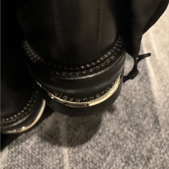 Alexander Wang Logo Engraved Heel Shoes Oxford split heel size 40.5 black