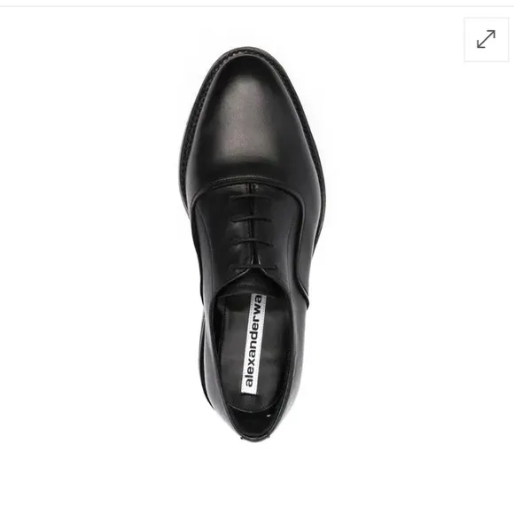 Alexander Wang Logo Engraved Heel Shoes Oxford split heel size 40.5 black