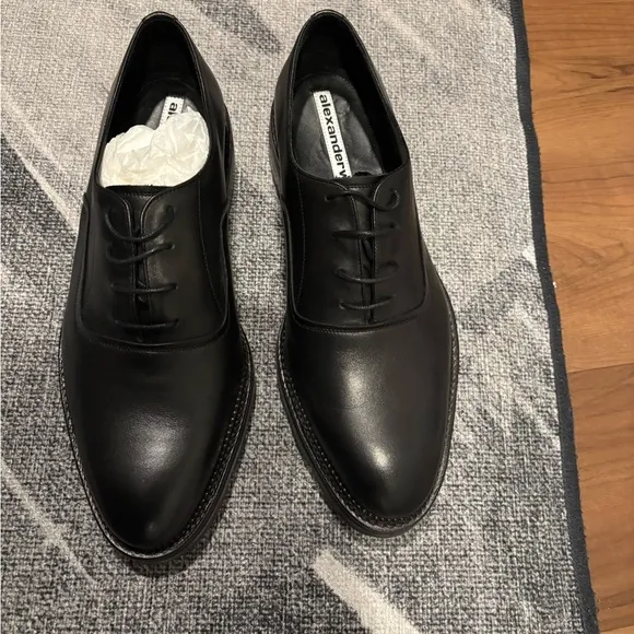 Alexander Wang Logo Engraved Heel Shoes Oxford split heel size 40.5 black