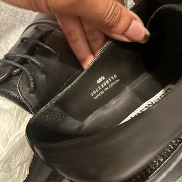 Alexander Wang Logo Engraved Heel Shoes Oxford split heel size 40.5 black