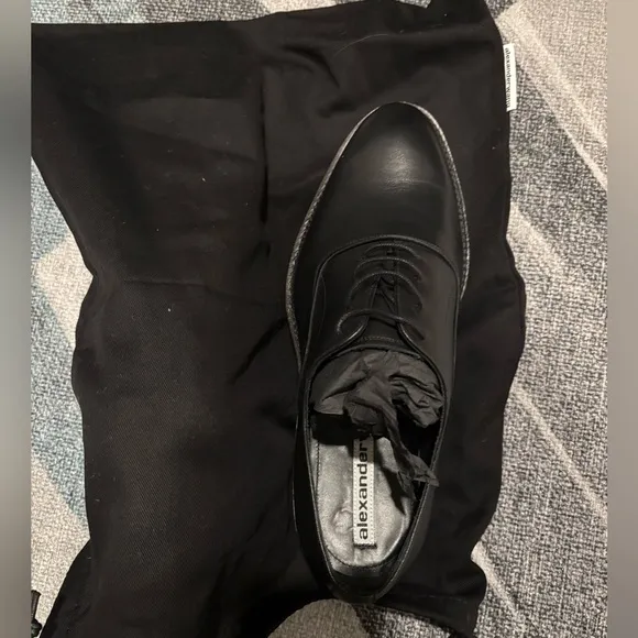 Alexander Wang Logo Engraved Heel Shoes Oxford split heel size 40.5 black