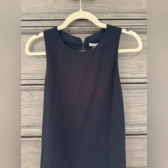 Alice   Olivia Dorma Dress Black Lemon Yellow Sleeveless Sheath Mini LBD