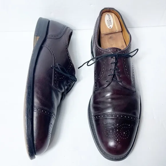 Allen Edmonds Lexington Cap-Toe Half Brogue Derby Burgundy Size 15 B