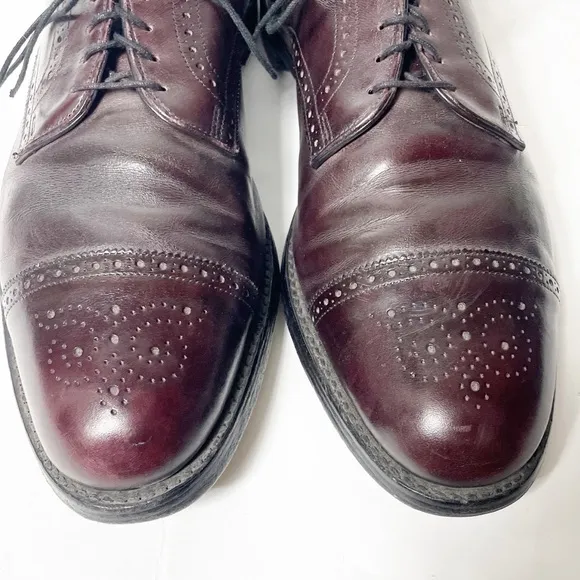 Allen Edmonds Lexington Cap-Toe Half Brogue Derby Burgundy Size 15 B