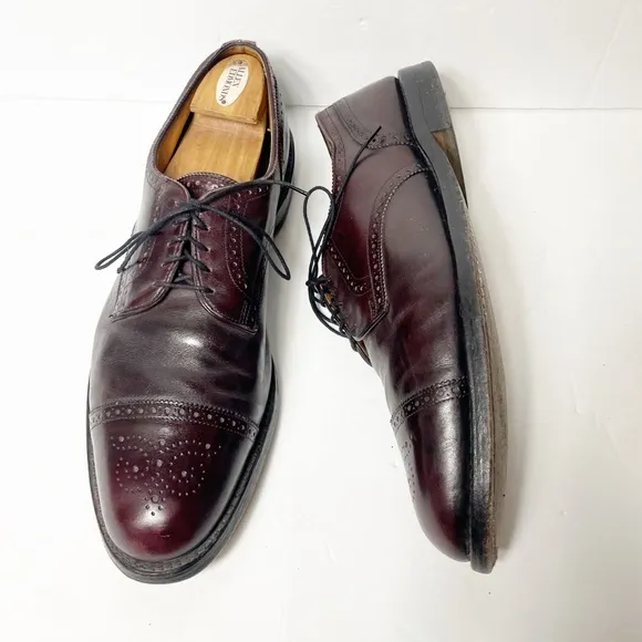 Allen Edmonds Lexington Cap-Toe Half Brogue Derby Burgundy Size 15 B
