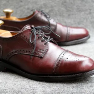 Allen Edmonds Lexington Cap-Toe Half Brogue Derby Burgundy Size 15 B
