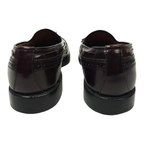 Allen Edmonds Manchester Tassel Wingtip Loafer Mens Size 10 AA Leather Burgundy