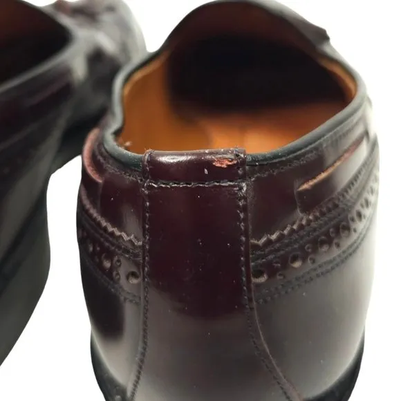 Allen Edmonds Manchester Tassel Wingtip Loafer Mens Size 10 AA Leather Burgundy