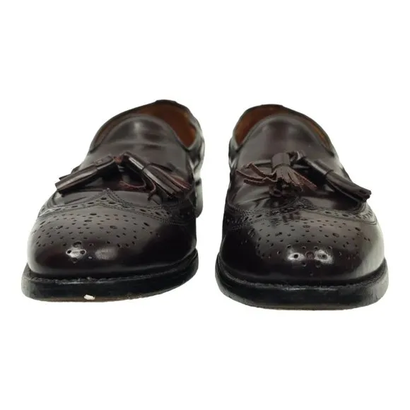 Allen Edmonds Manchester Tassel Wingtip Loafer Mens Size 10 AA Leather Burgundy