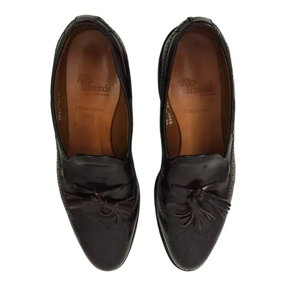 Allen Edmonds Manchester Tassel Wingtip Loafer Mens Size 10 AA Leather Burgundy