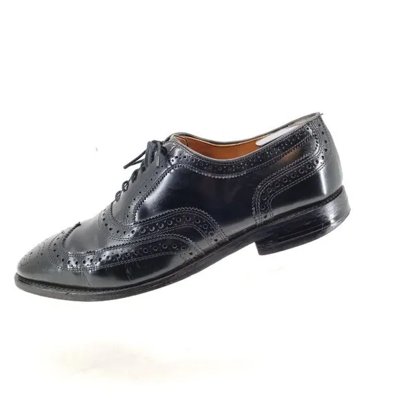 Allen Edmonds McAllister Black Leather Dress Shoes 6215 Sz 8 E Wingtip