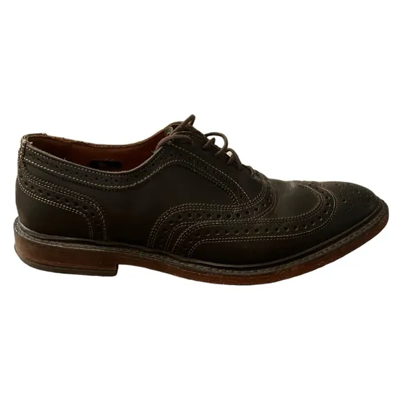 ALLEN EDMONDS McTavish Size 9.5 Black Leather Oxford Lace Up Wingtip Shoes