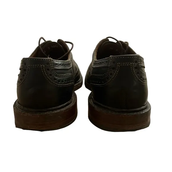 ALLEN EDMONDS McTavish Size 9.5 Black Leather Oxford Lace Up Wingtip Shoes