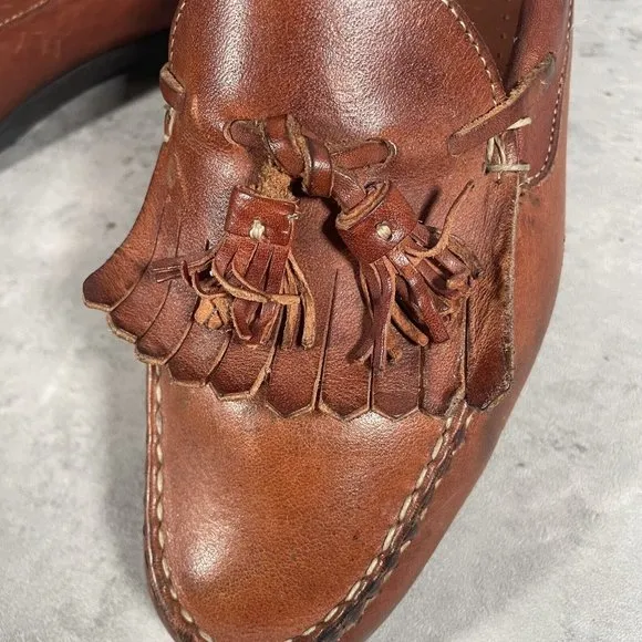 Allen Edmonds Nashua Men's Size 10 Brown Leather Tassel Loafer Shoes Made in USA
