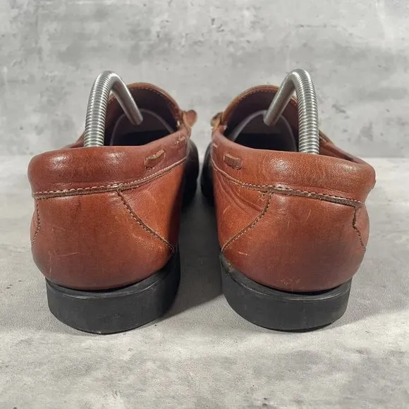 Allen Edmonds Nashua Men's Size 10 Brown Leather Tassel Loafer Shoes Made in USA