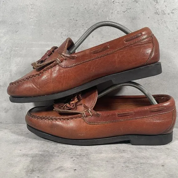 Allen Edmonds Nashua Men's Size 10 Brown Leather Tassel Loafer Shoes Made in USA