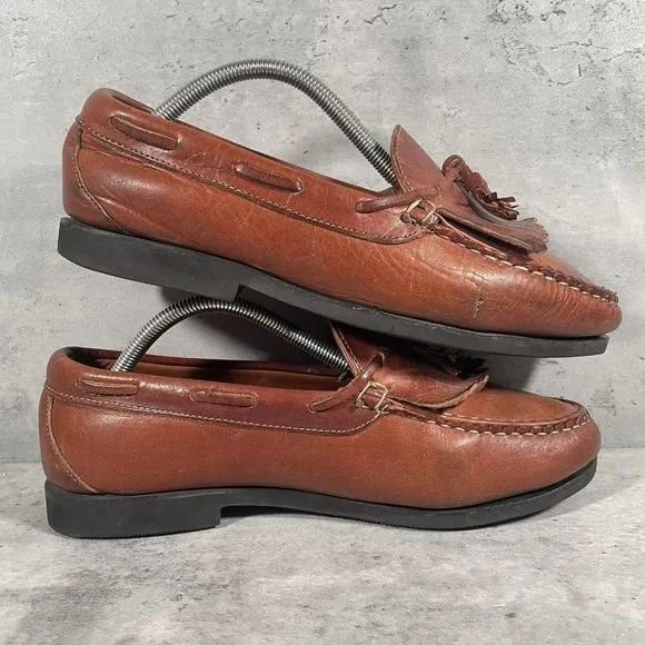 Allen Edmonds Nashua Men's Size 10 Brown Leather Tassel Loafer Shoes Made in USA