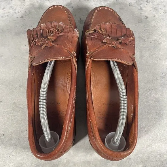 Allen Edmonds Nashua Men's Size 10 Brown Leather Tassel Loafer Shoes Made in USA