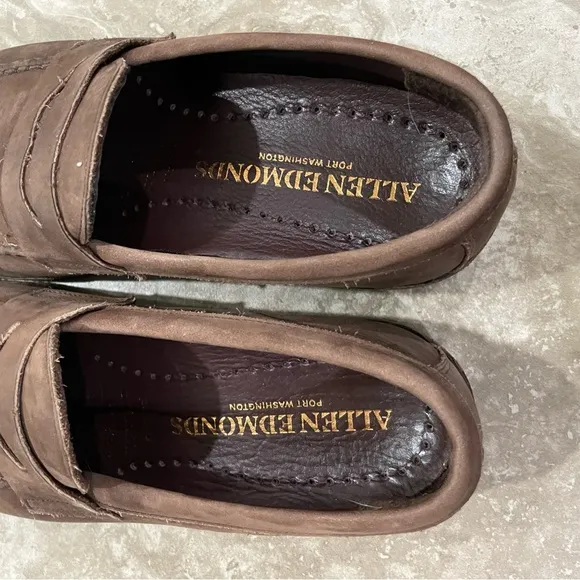 Allen Edmonds Nomad Shoes Mens Brown Leather Feather Welt Penny 8.5 D