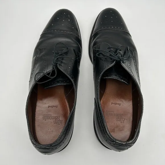 Allen Edmonds Sanford Oxford Wing Tip Mens Shoes Black Leather Sz 12 D 58993